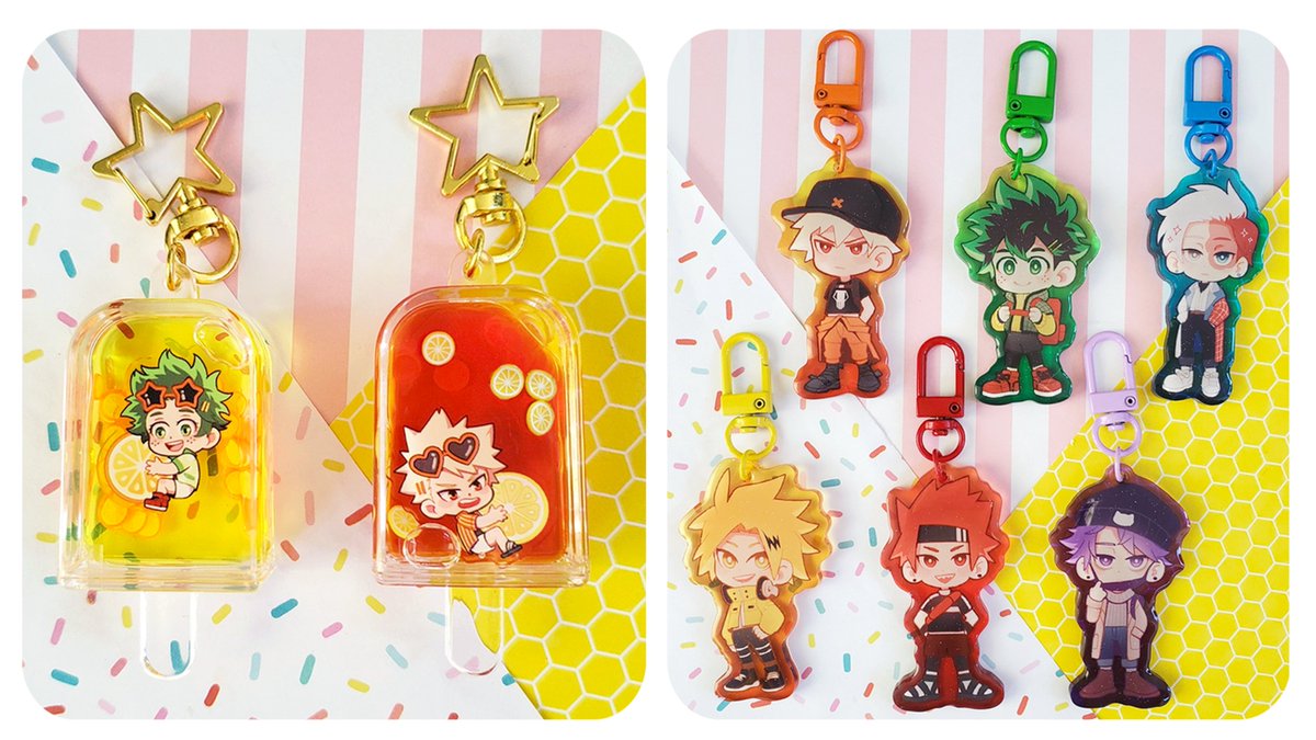 gesuko__'s tweet photo. Store open! Lots of restocks and new stuff. Link for the store is below and also in bio 👍

Also doing a giveaway so RT+comment on this post for a chance to win a full set of either the BnHA fantasy pins, hero pins, or the LED stealth suit charms. Giveaway ends Nov 30 11:59 PST! https://t.co/gsUXPlRmfu