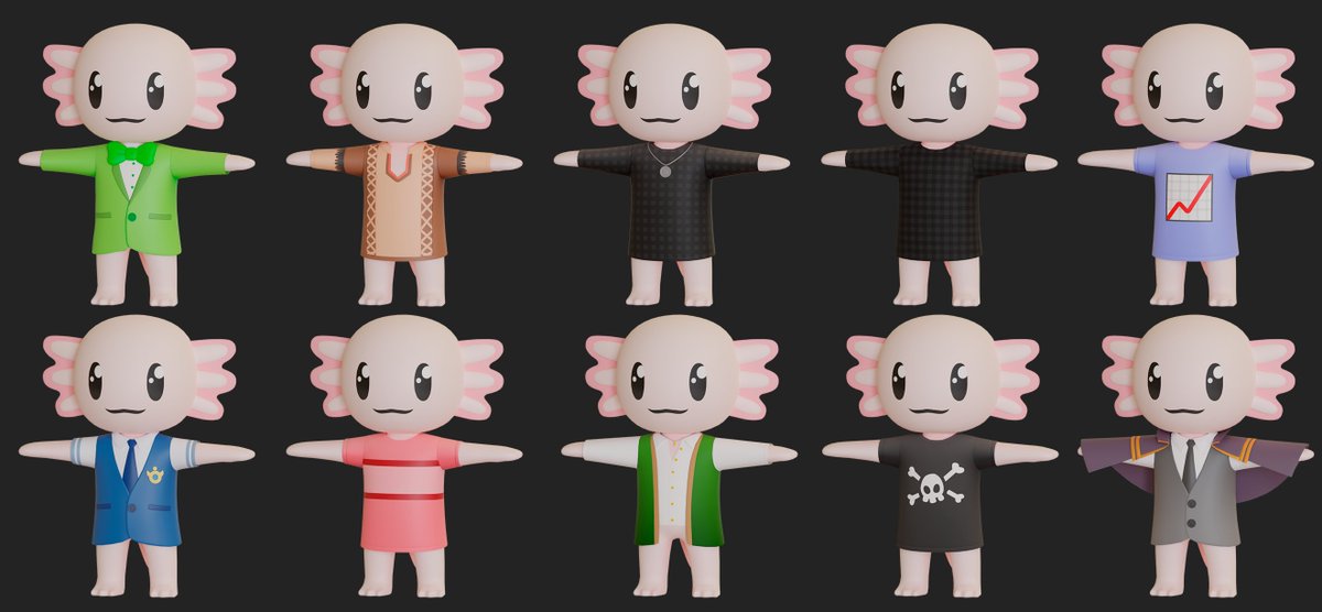 AxolittlesNFT's tweet photo. Do you like our 3D outfits? 🎉 https://t.co/THN0zswUxU