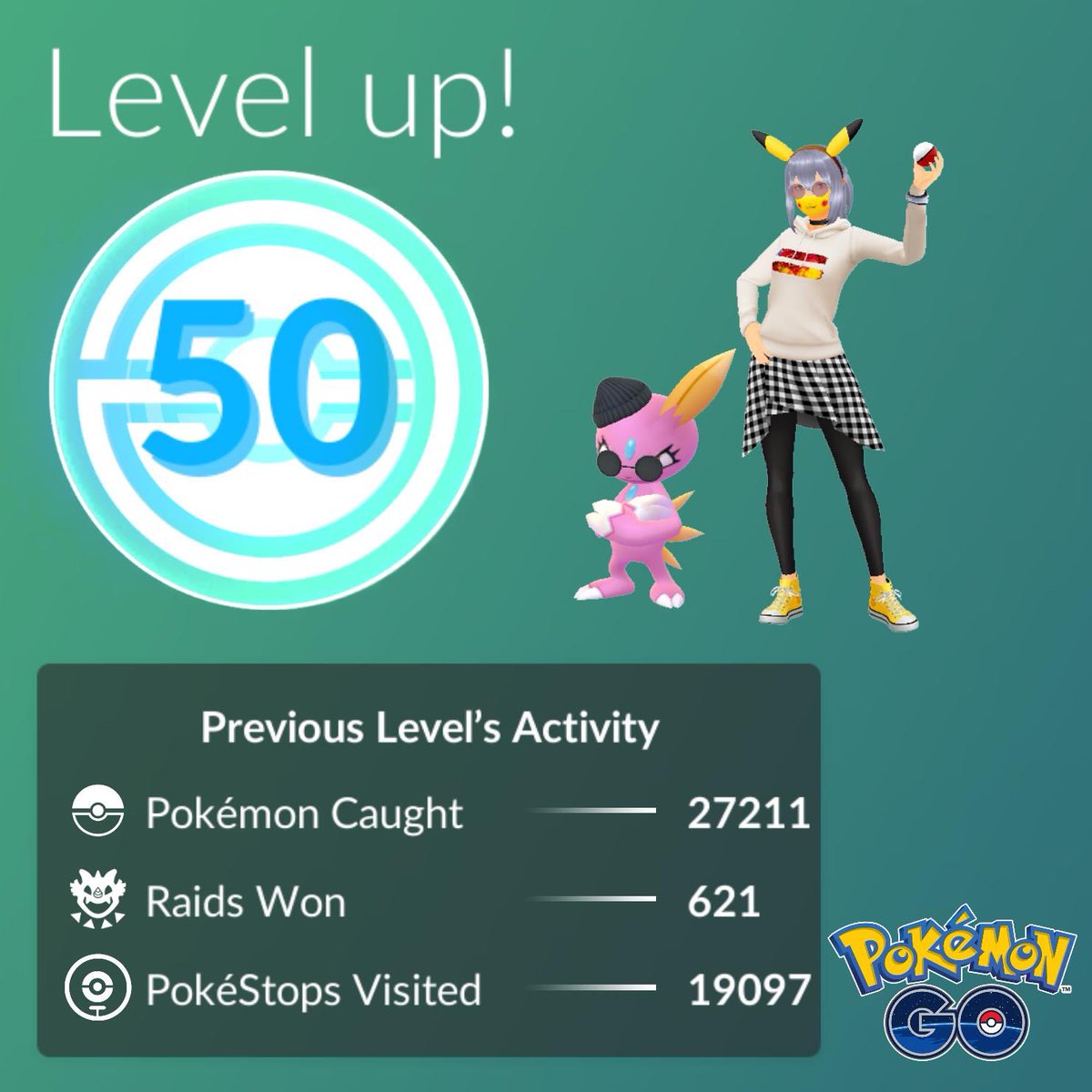 jwow's tweet photo. I did it. Damn xp grind! π€£#pokemongolevel50 #teammystic https://t.co/mHApPZDSsY