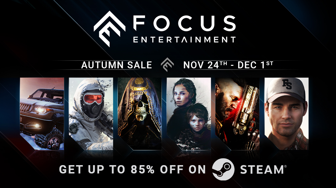 The Steam Autumn Sales just kicked off! 

You can now get up to 85% off a selection of Focus Games such as <a href="/APlagueTale/">Resonance</a>, <a href="/PlayHiredGun/">Necromunda: Hired Gun</a> and <a href="/PlaySnowRunner/">SnowRunner</a>.

store.steampowered.com/publisher/Focu…