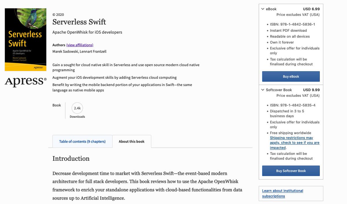 Maybe not so obsolete after one year :-) check this #BlackFridayDeals for #Serverless #Swift book on extending your #iOS skills to <a href="/openwhisk/">Apache OpenWhisk</a> and #CloudComputing link.springer.com/book/10.1007/9… - happy Thanksgiving!