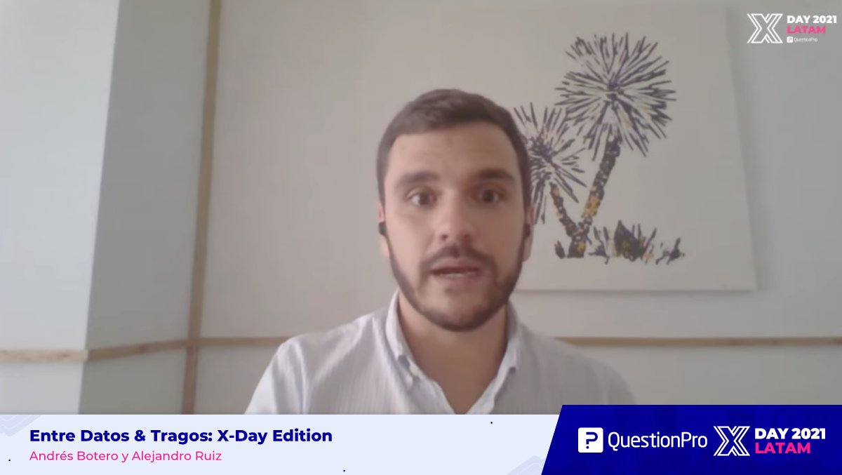 questionpro_es's tweet photo. Andrés Botero resalta que cada más vez vamos a poder integrar mejores mediciones en el #marketresearch, por ejemplo, expresiones, temperatura, color y frecuencia cardíaca, para entender la respuesta del consumidor ante diversos estímulos de mercadeo ¡Sigue en el #XDAYLATAM2021 https://t.co/v5QJtl6iNZ