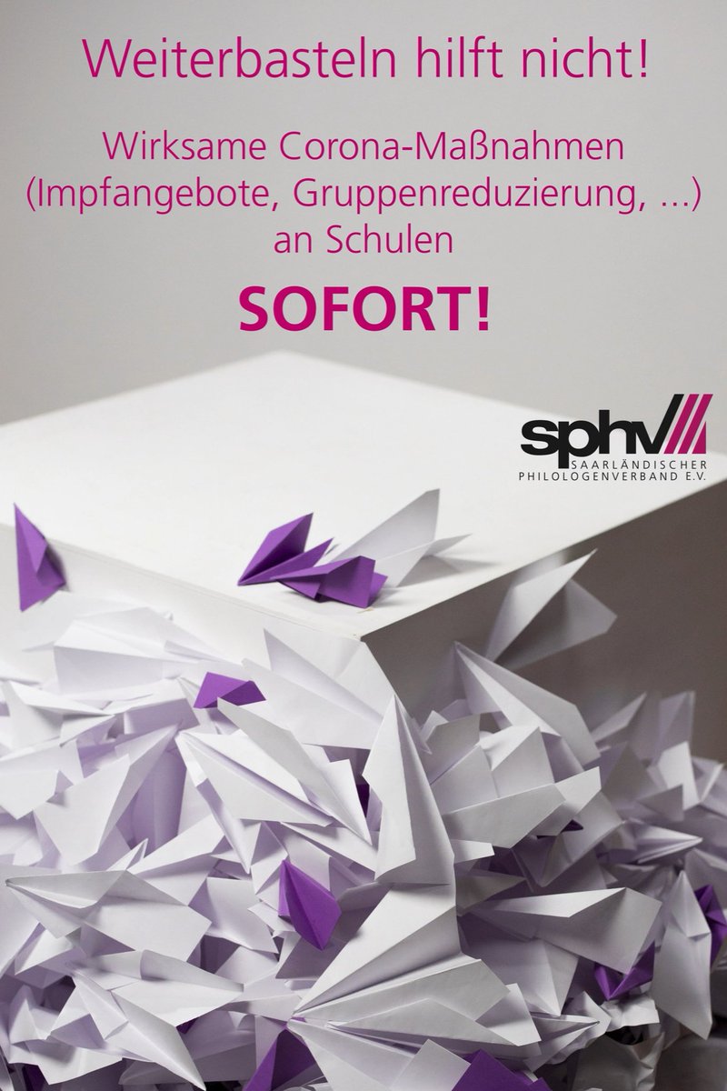 PhVSaar's tweet photo. An den Schulen muss JETZT etwas getan werden! Wir dürfen keine Zeit verlieren. Wir brauchen Impfangebote an den Schulen und eine Verringerung der Gruppengrößen, um Abstände einhalten zu können. https://t.co/awBT9RTQFW