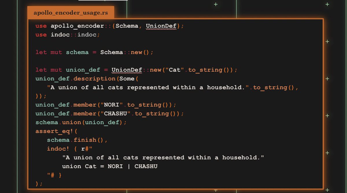 We published apollo-parser and apollo-encoder today! 

If you've been waiting to try out the crates that make up apollo-rs, please take a look o/

- docs.rs/apollo-parser
- docs.rs/apollo-encoder