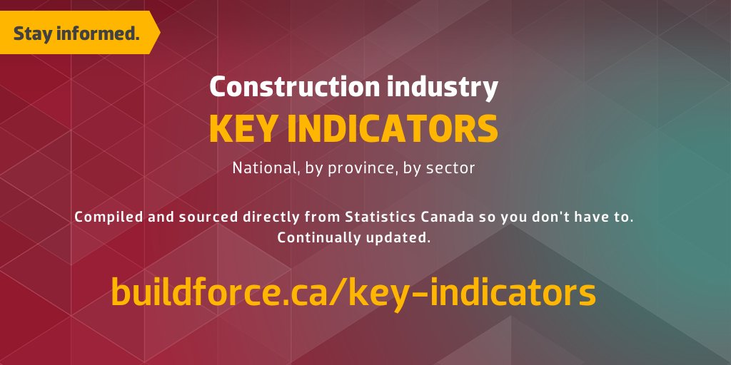 BuildForceCan's tweet photo. Construction industry stakeholders: Get the latest stats on what's happening in Canada's construction industry on our Key Indicators page: https://t.co/TsC13NEW1t #constructionstats https://t.co/EURgLydEdi