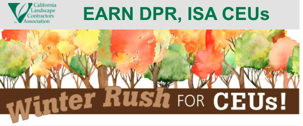 CLCAInside's tweet photo. Looking for year-end DPR and ISA certification CEUs? Check out CLCA's Winter Rush Webinars. Some great options beginning next week.

https://t.co/tzZBYCk3Hf https://t.co/QNAbOSYMBw