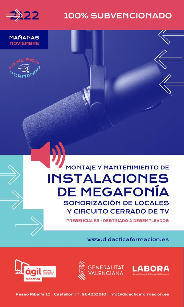 agilcentros's tweet photo. Aún tenemos plazas en los cursos de 🔌 instalaciones eléctricas, 🤖 automatización industrial y megafonia, sonorización y circuito cerrado de TV 📺. 𝗧𝗼𝘁𝗮𝗹𝗺𝗲𝗻𝘁𝗲 𝗴𝗿𝗮𝘁𝘂𝗶𝘁𝗼𝘀, dirigidos preferentemente a personas desempleadas. Inicio en diciembre.

 ☎️ 964233810 https://t.co/5qO55XBGKI