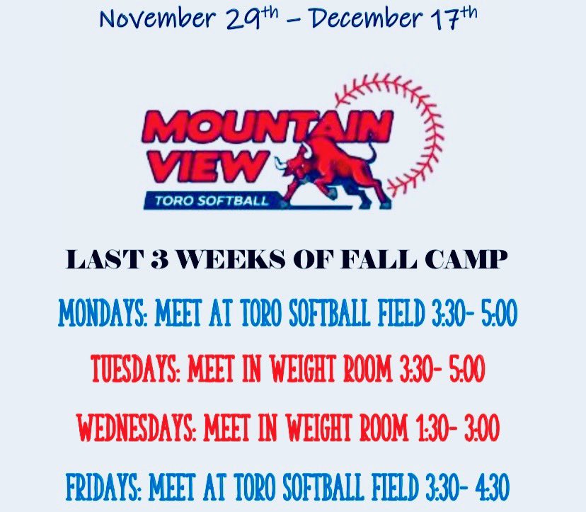 MVToro_Softball's tweet photo. Let’s finish strong!
#Torosoftball #ToroStrong @MVTOROS_AD @olivermikeaz @MVTAthletics https://t.co/swRM0PZ5j5