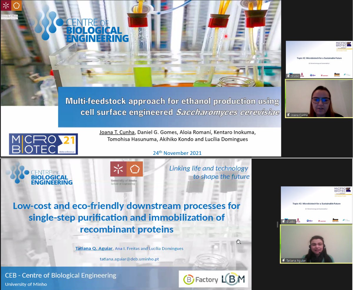 DominguesLab's tweet photo. Excellent presentations from Tatiana Aguiar and Joana Cunha today at @microbiotec21!
Our next team member to present his work is Pedro Silva on Friday (November 26th) at 14:50 h.
#microbiotec #conference #Biotechnology #microrganisms #microbiology https://t.co/LzxOP9rhrs