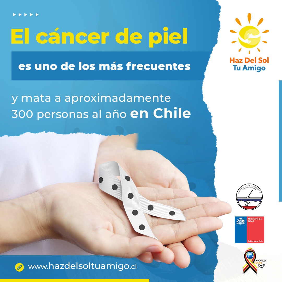 Sochidermv's tweet photo. Según la International Agency for Research on Cancer, Globocan 2020, en Chile se diagnostican al año más de 800 casos de #cáncerdepiel, y aproximadamente 300 personas mueren.  
Es también, uno de los tipos de cáncer más frecuentes y comunes en la población. #HazDelSolTuAmigo https://t.co/6dKDrBrB94