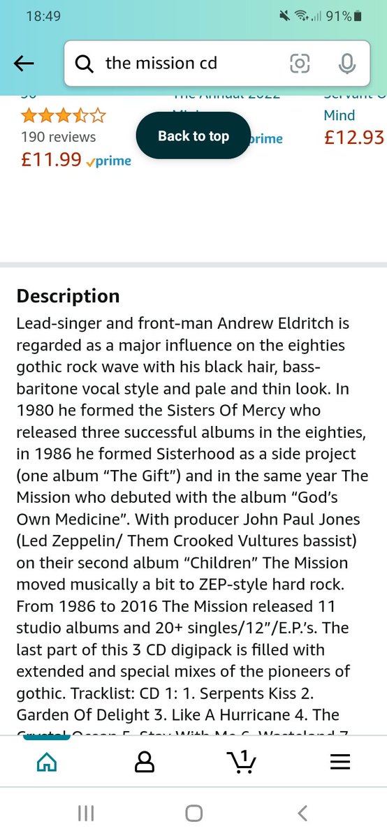 Craigfox27Fox's tweet photo. only me that grinned a bit at Amazon's review of the 'new' Mission offering? @heartlandforum @tsomofficial @sistersofmurphy #goth #gothhumour https://t.co/HnDcmx1Fkb