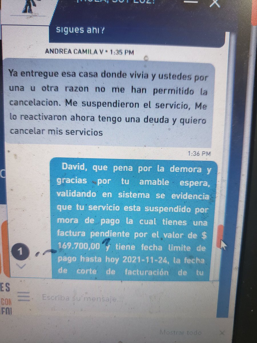 OlgaPUribe's tweet photo. En una casa que entregue hace 3 meses tengo que seguir pagando para que @etb se digne a fin mes a cancelar mis servicios que tengo en meses intentando que ellos me hagan la suspensión quiero la suspensión del servicio @sicsuper https://t.co/6cF3txsSaV