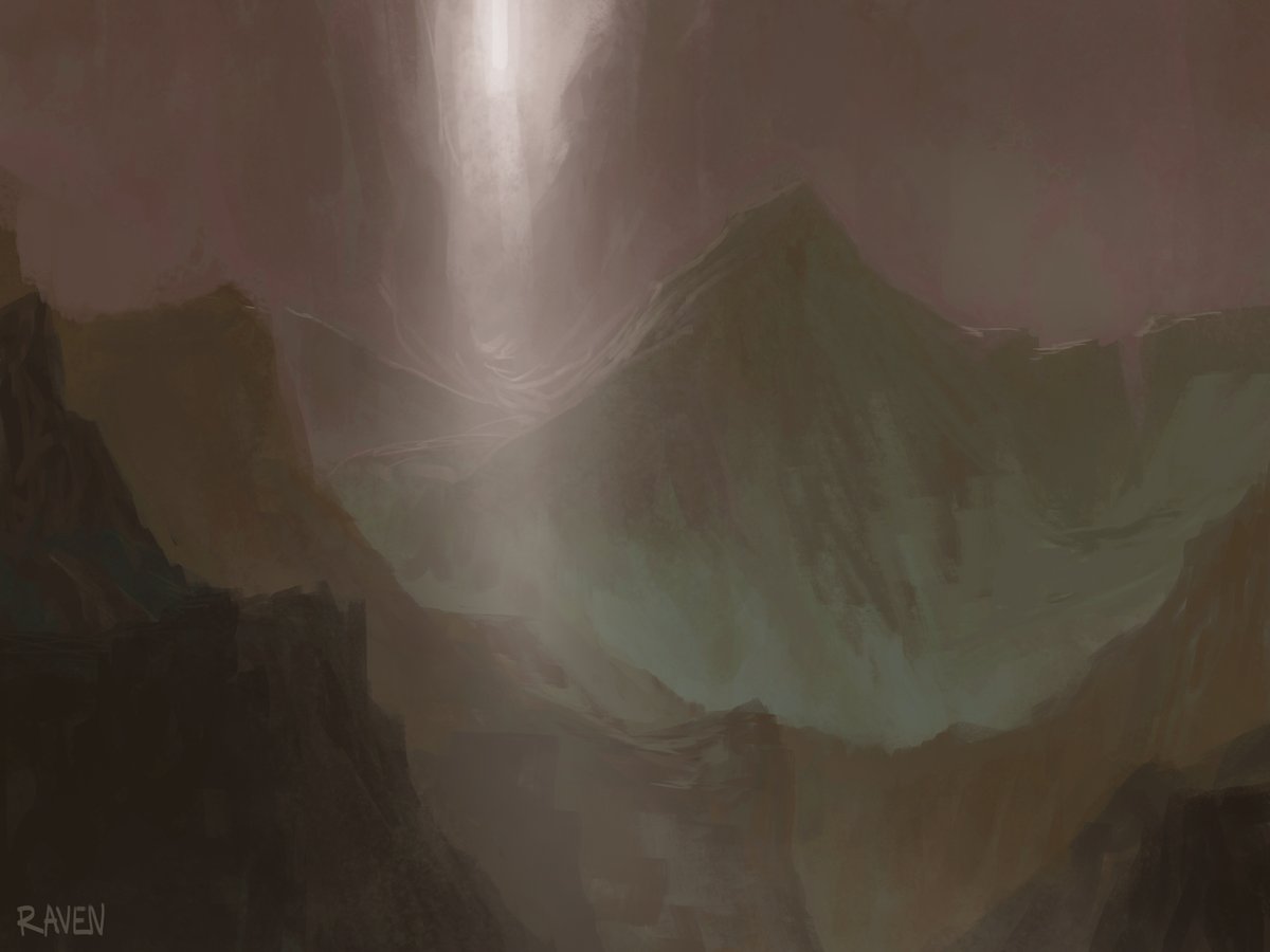 moody mountain sketch to wind down