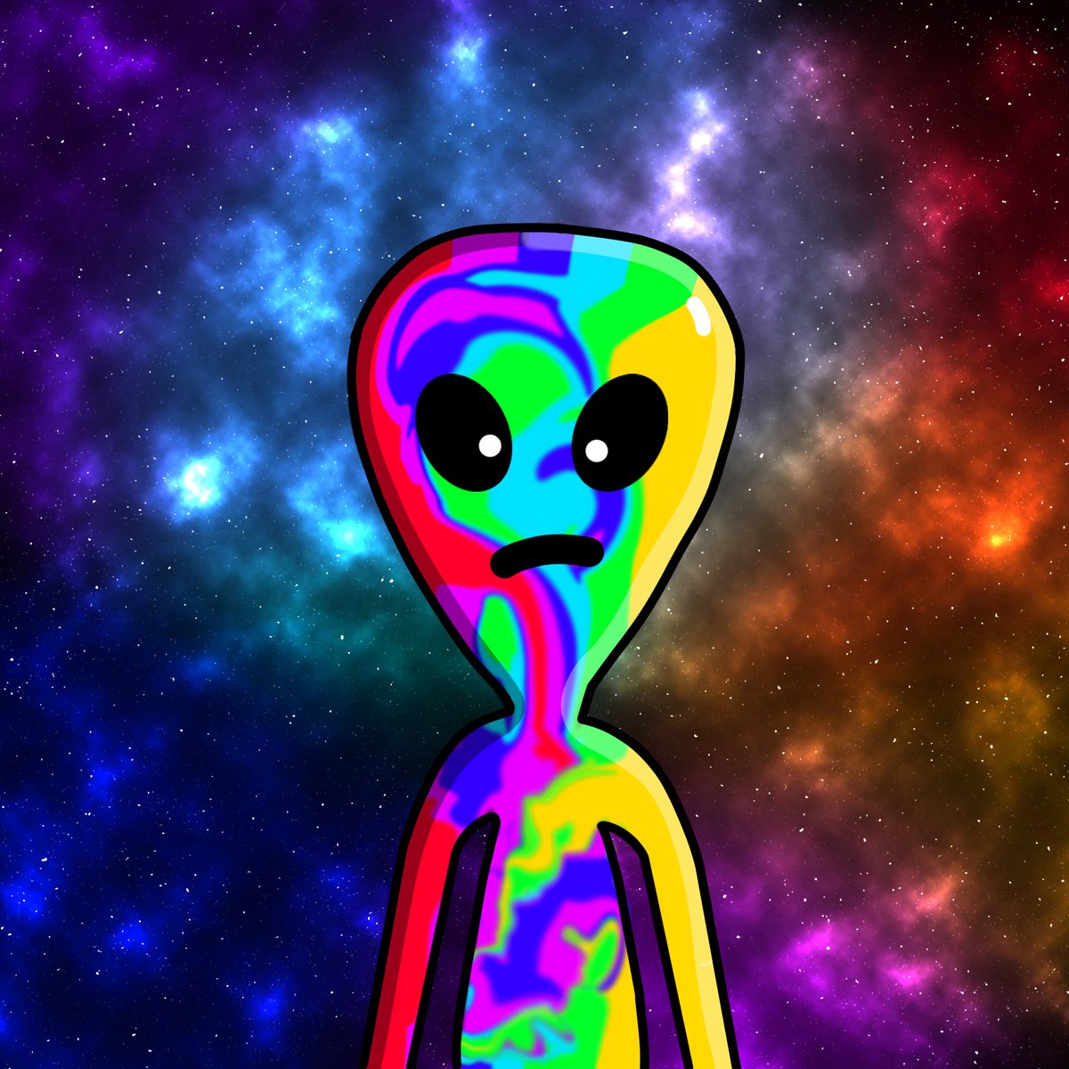 Twitter GIVEAWAY for #44 SpaceFriend !! This is the only one with acid skin , inspired by my bro <a href="/LittleFreakClub/">littlefreakclub.algo</a>  as he showed me his.

-To participate : Like + Retweet 
- Follow <a href="/SpaceFriendNFT/">SpaceFriend</a> 

You have 48h , good luck !