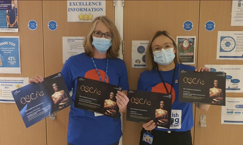 UHCW_COPDteam's tweet photo. Two members of the COPD team accepting the teams OSCA nominations. Congratulations everyone! Your hard work and dedication does not go unnoticed 🏆 #innovationthroughideas #goingtheextramile #leadership https://t.co/aND2lWb5gd