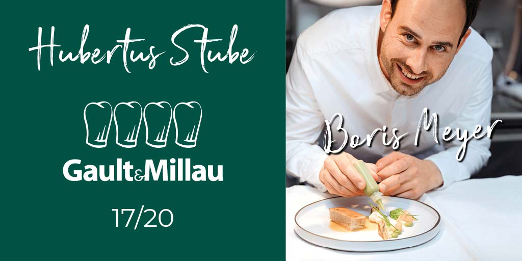 Gault&amp;Millau 2022 bestätigt auch heuer wieder: 4 Hauben und 17 Punkte für unsere Hubertus Stube! ❤️lichen Dank an Küchenchef Boris Meyer und das gesamte Team! 🙏 #gaultmillauaustria #hauben <a href="/MHohenlohe/">Martina Hohenlohe</a> <a href="/tirol/">tirol</a>   

marketing-deluxe.at/newsroom/gault…