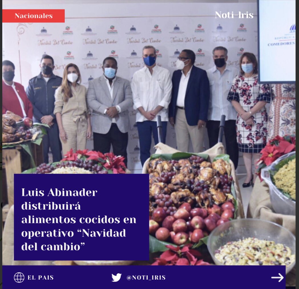 #Nacionales | El presidente Luis Abinader anunció este miércoles el inicio del operativo navideño “Navidad del cambio”, el cual comenzará el primero de diciembre.

#Noti_lris #ElPaís bit.ly/3l6RmA1