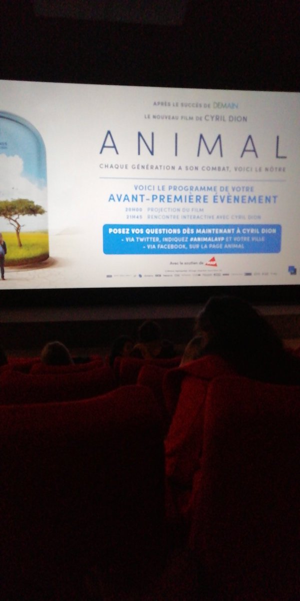 PowToni's tweet photo. Soirée 'préservons la vie' avec l'avant-première multi salle du nouveau film coup de poing de #CyrilDion, #AnimalLeFilm. Allez le voir. Agissez. #biodiversite #ecologie #changeons https://t.co/RlufDm9AkZ