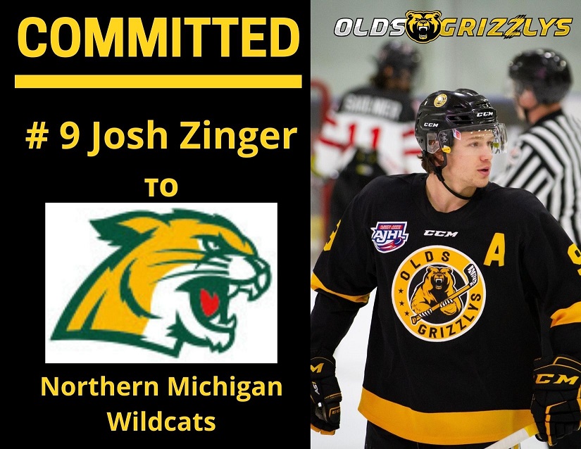 Josh Zinger <a href="/GrizzlysAJHL/">Olds Grizzlys</a> Commits to Northern Michigan University ajhl.ca/media-centre/n…
