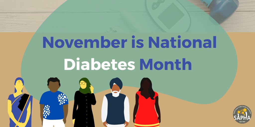 SAPHAinfo's tweet photo. November is National Diabetes Month! This week, we will discuss #diabetes in the #SouthAsian community.

@NIDDKgov defines prediabetes as a serious health condition where blood sugar levels are higher than normal, but not high enough yet to be diagnosed as type 2 diabetes. https://t.co/wpgVItGWXI