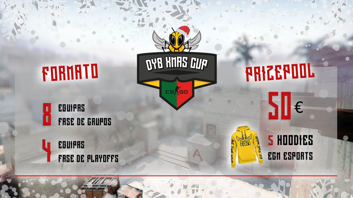 A 𝗗𝗬𝗕 𝗫𝗠𝗔𝗦 𝗖𝗨𝗣 pwd by <a href="/EGNesports/">EGN Esports</a>, está oficialmente com as inscrições abertas!
A começar dia 29, prometemos proporcionar bons momentos dentro do servidor. Não percam esta oportunidade 😎

Inscrições encerram dia 28 🤜🤛

Inscreve-te em ⤵️

🎄 bit.ly/DYBXMASForm