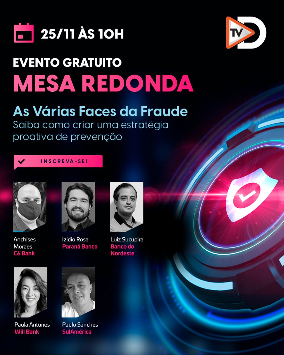 decisionreport's tweet photo. Fraudes bancárias: Como ser proativo na prevenção? Líderes trazem as melhores recomendações. Não perca, quinta-feira às 10h na TVD.
https://t.co/J30J6T93tf

#conteudoeditorial #tvdecision #fraude #estratégia #prevenção https://t.co/VPdijQTH3n