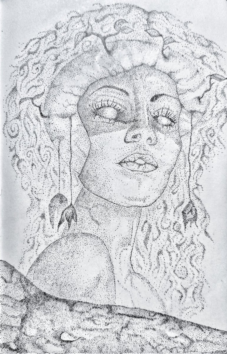Pointilist1's tweet photo. 💎
"MaTerra"
✒ Ink on paper 9×14cm
#dotwork #stippling #pointilism #mothernature #artistofinstagram #blackandwhite #artoninstagram #woman #illustration #illustrator #spiritual #pointilist #inkdrawing #ink #beauty https://t.co/pe8XFs8bK8