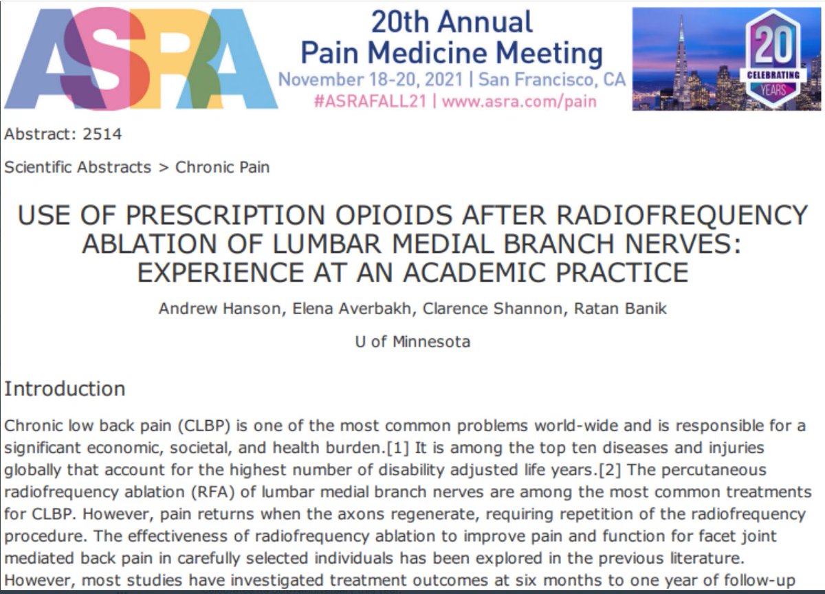 UMNanes's tweet photo. You love to see it! Drs. Andrew Hanson and Max Solow presented their own research studies at #ASRAfall21. https://t.co/V7CVzYGEZK