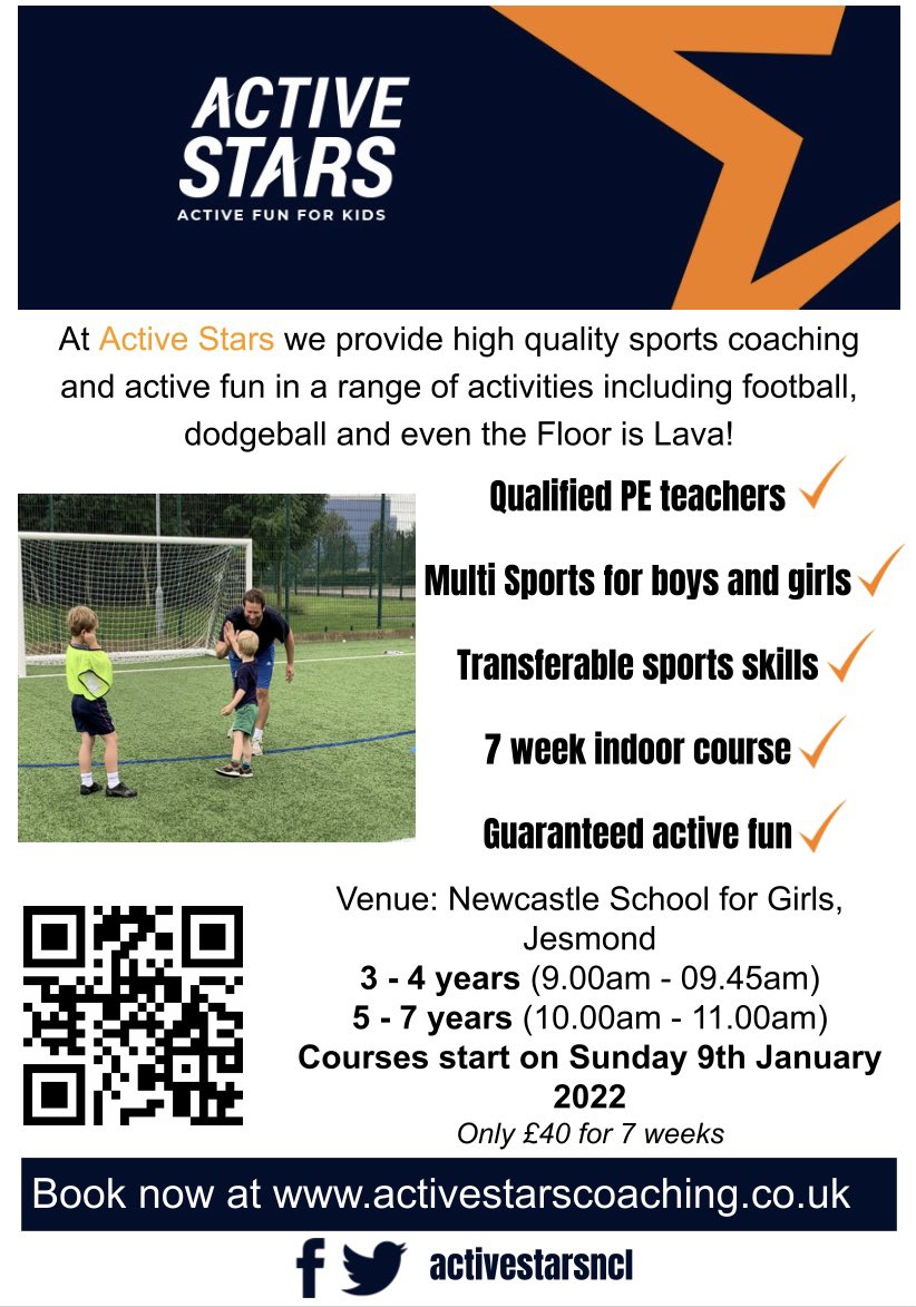 activestarsncl's tweet photo. Places now available for Jan 2022. Book at https://t.co/o6hZaCXO73 #Jesmond #sportscoaching #whatsonncl @jesmondlocal @West_Jes_School @JesmondPool1 @WhatsOn4KidsUK @whatsonne @janeharland_ https://t.co/xVNoS6mmKy