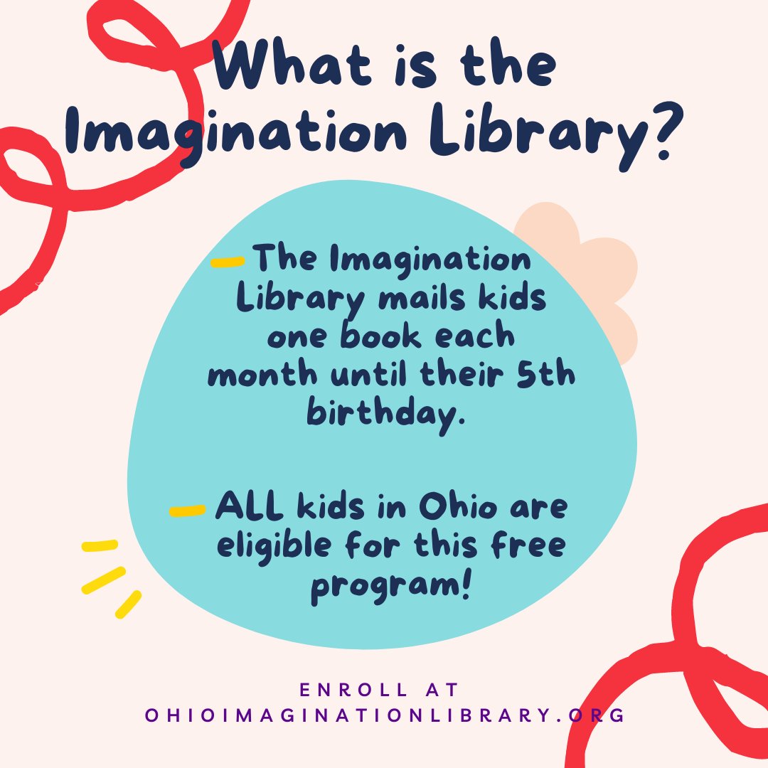 Through a partnership with <a href="/dollyslibrary/">Imagination Library</a>, the Ohio Governor's Imagination Library is available to ALL kids in Ohio from birth to age 5!