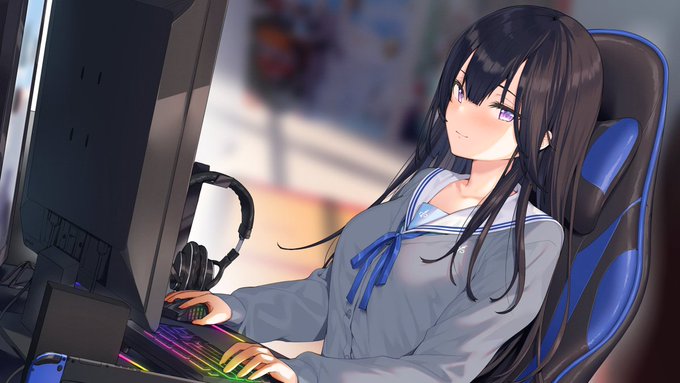ゲーマーな彼女のイラストを描かせていただきました!一緒にFPSしながら癒してくれます。とってもかわいいので見てね!【ASMR】イチャイチャしながらゲームしてるダウナーなゲーマーカノジョ【Keyboards】  