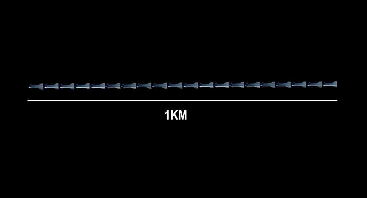 SpaceX could build a 1KM long spacecraft by docking 20 Starships ene to end! #Starship #SpaceX @elonmusk @NASAWatch @John_Gardi @RationalEtienne @BocachicaMaria1 @JaneidyEve @thesheetztweetz @StarshipGazer https://t.co/IjDzGOiXmv https://t.co/jKL0mECd8E