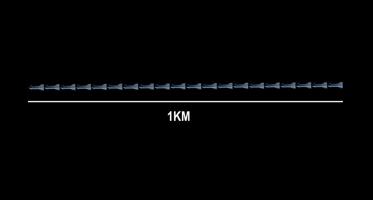 SpaceX could build a 1KM long spacecraft by docking 20 Starships ene to end!  #Starship #SpaceX @elonmusk  @NASAWatch @John_Gardi @RationalEtienne @BocachicaMaria1 @JaneidyEve @thesheetztweetz @StarshipGazer  https://t.co/IjDzGOiXmv https://t.co/jKL0mECd8E