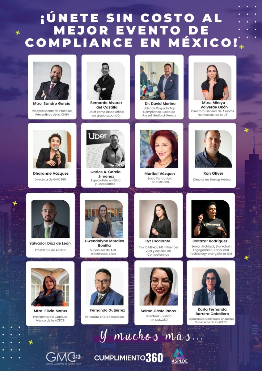 GMC360_'s tweet photo. 🚀¡MAÑANA INICIAMOS NUESTRO EVENTO ANUAL!
💣Inscríbete: https://t.co/N9joCjVxnj

#EventoAnual #CulturaPLD #GMC360 #somos360 #CompliancePLD #VisiónDisruptiva #MundoPLD #ParadigmaPIORPI @GarciaRojasSan @MireyaOkon @talef2  @maribelvazquez @DharaneeVazquez @ahorropopular @Bernice_gf https://t.co/zl9P9AAGBr