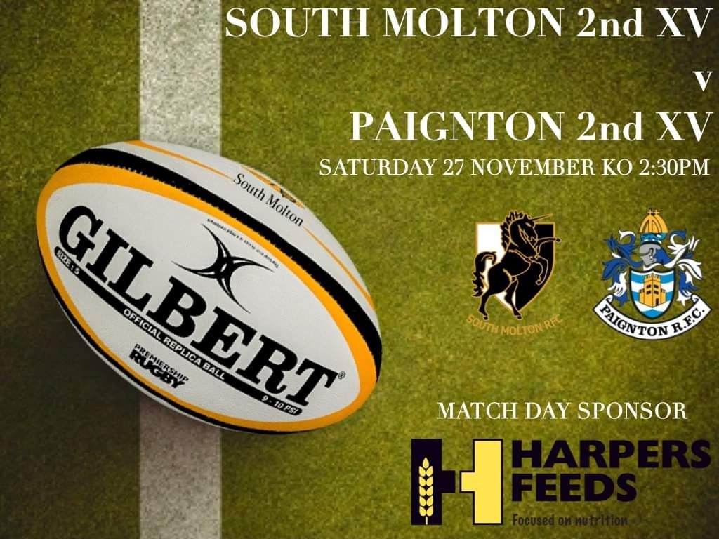 DOUBLE HEADER WEEKEND

1st
🆚️ Buckfastliegh Ramblers
📍 Main Pitch, South Molton
🕒 2:30pm

2nd 
🆚️ Paignton 2nd XV
📍 UnicornPark, South Molton
🕒 2:30pm

MATCH DAY SPONSOR 
<a href="/HarpersFeeds/">Harpers Feeds</a>