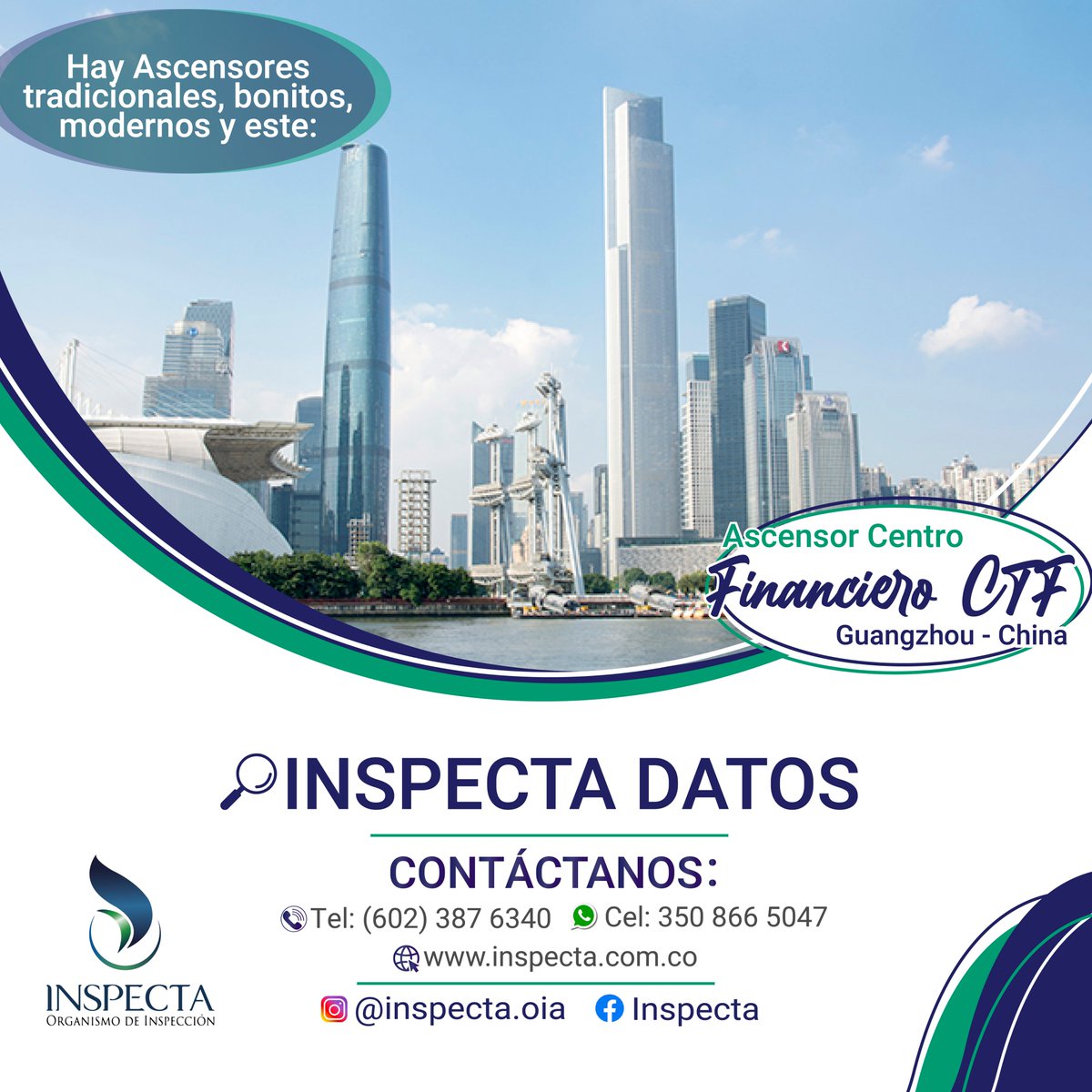 inspectaoia's tweet photo. 📌 En el #INSPECTADATO de hoy te compartimos el ascensor más rápido del mundo. ⚡️ De hecho, no se trata de un solo ascensor, sino que son en realidad dos, los cuáles se pueden encontrar en el Centro Financiero CTF de #Guangzhou y en un rascacielos de 530 metros.🔥
#Inspecta https://t.co/c9wE2wlGMP