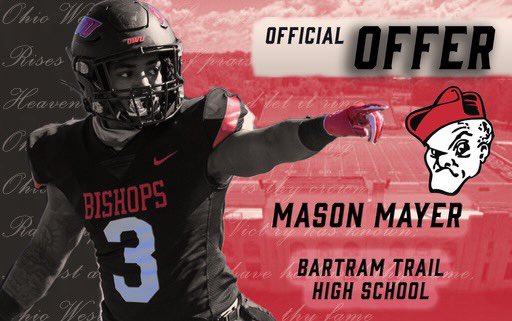 MasonMayer10's tweet photo. Very excited and honored to receive an opportunity to continue my athletic and academic career @OWUBishopFB @CoachTomWatts @NOFBpersist @coachparker85 https://t.co/qds52Yp1UO