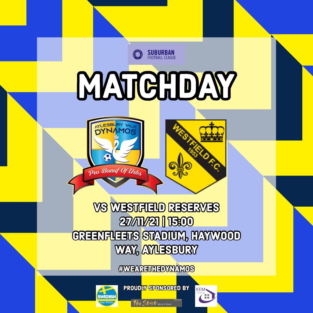 🟡🔵Next Match 🟡🔵

📅 Saturday 27th November
⏰ 3pm KO
🆚<a href="/westfield_fc/">Westfield FC</a> Reserves  
🏆<a href="/suburban_league/">Official Suburban Football League</a>
🏟 Greenfleets Stadium, HP19 9WZ
🎟 £4 Adults - £2 Concessions.

#Football #UTFD #WeAreTheDynamos