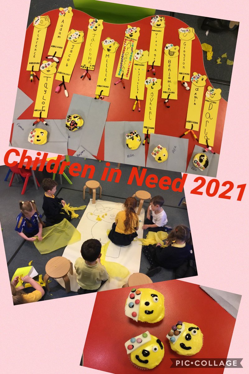 Fantastic work Art and Crafts club… your Children in Need creations were incredible. Brilliant buns, bookmarks and one fabulous, giant Pudsey. #teamwork #art #ChildrenInNeed  #EYFS #KS1