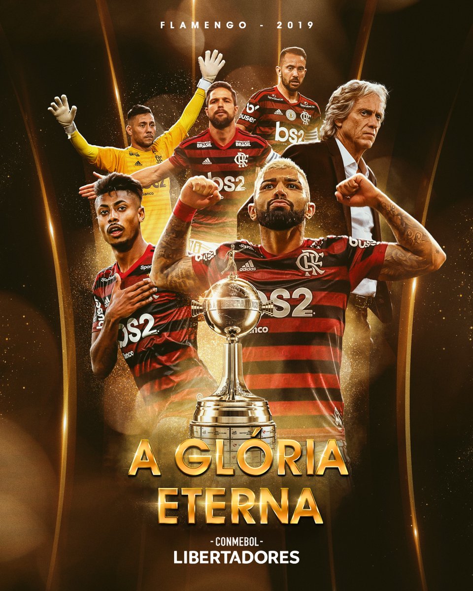 LibertadoresBR's tweet photo. 🔴⚫ #GloriaEterna épica para o @Flamengo!

🏆🔙 Há 2️⃣ anos, em Lima, o Mengão conseguiu uma virada incrível sobre o #RiverPlate para vencer por 2-1, com gols de @gabigol, e conquistar a CONMEBOL #Libertadores 2019.

⏳ Daqui a 4️⃣ dias, a luta é pelo tri! https://t.co/hB0jwcEbcH