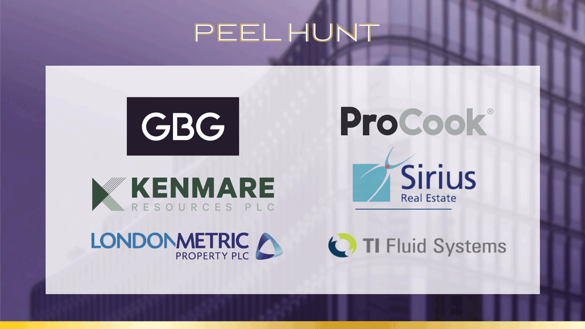 PeelHunt's tweet photo. A busy two weeks for the @PeelHunt ECM team… Over £800m raised for clients @GBGplc @KenmareRes LondonMetric Property PLC @ProCookUK @SiriusRE TI Fluid Systems 

Well done to everyone involved https://t.co/zodyug7goa

#investmentbank #corporatebroker #bookrunner #IPO https://t.co/WNWVLitaku