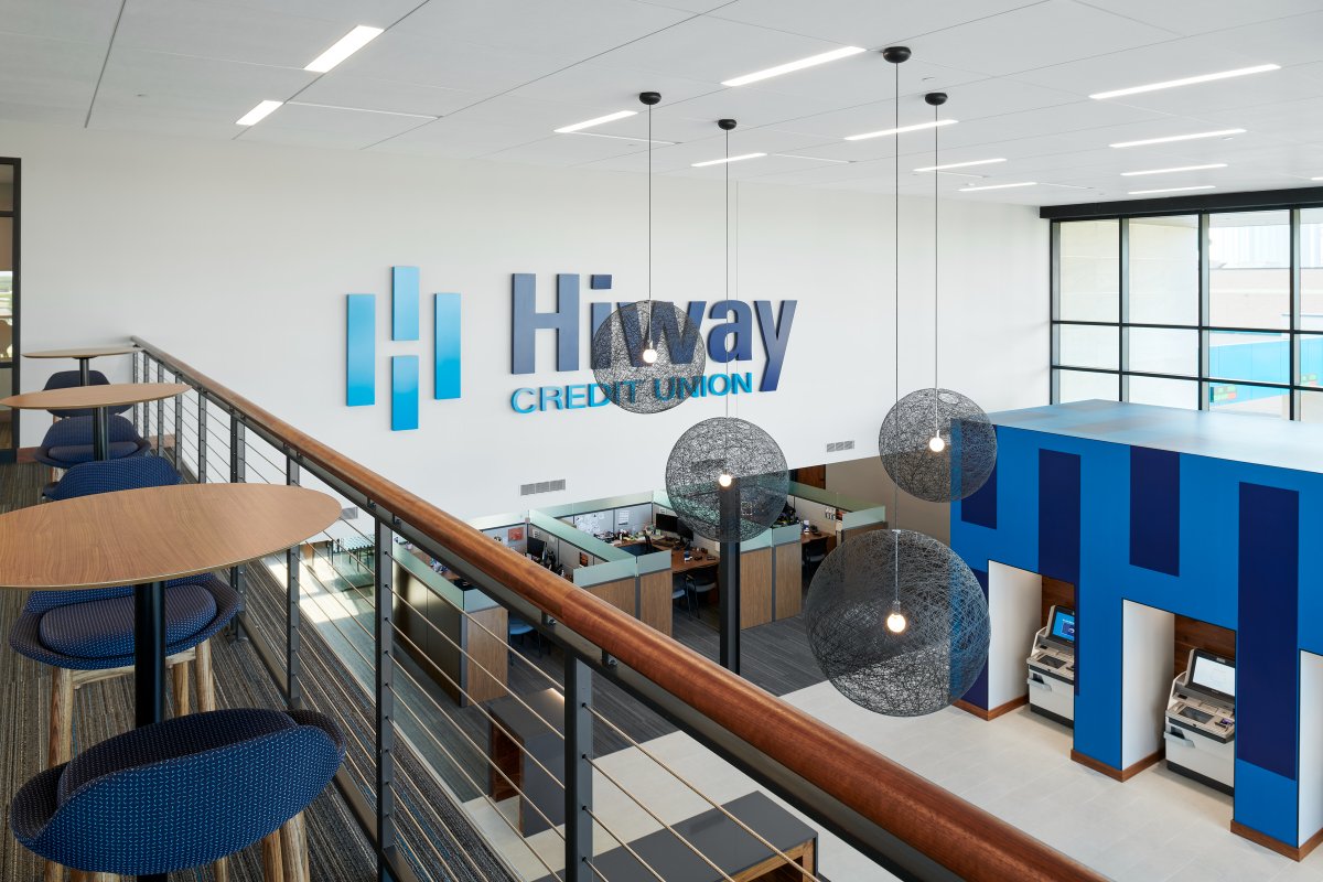 HiwayCU's tweet photo. We're so proud of our branch expansion team, including our partners @HTGArchitects and @CarlsonLaVine! Roseville is a Finalist in Outstanding Branch Design by @futurebranches. The branch includes ITM technology &amp; #sustainability features. Did we mention there are DOUGHNUTS? https://t.co/qSDSuS1uk7