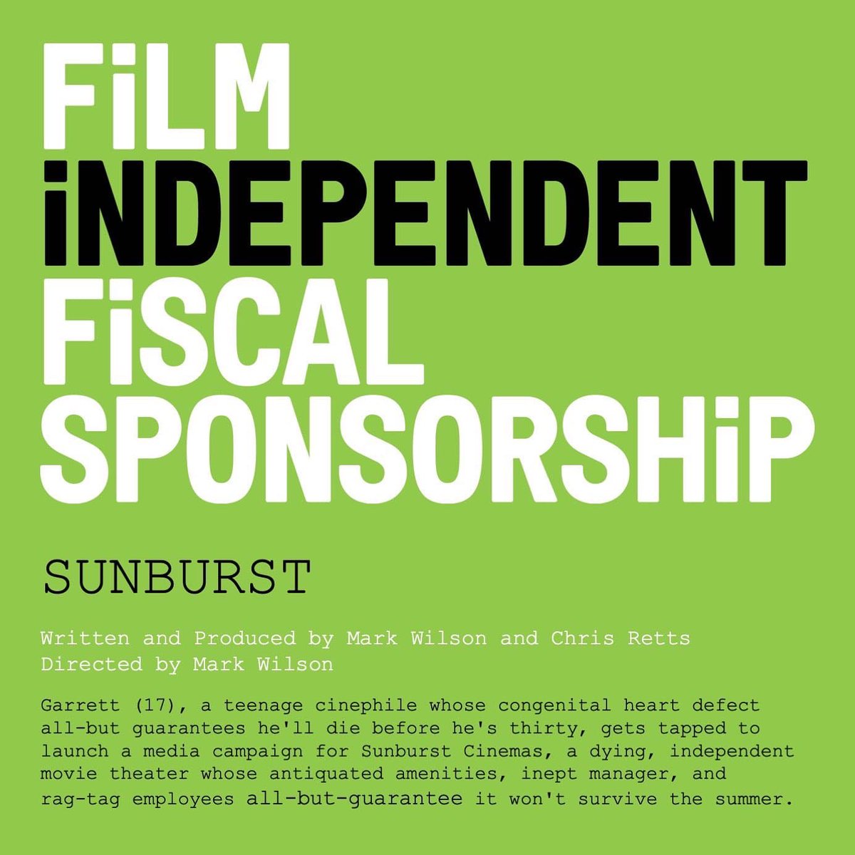 WadeInWaterFilm's tweet photo. HUGE NEWS!!! Our next feature, SUNBURST, is now a sponsored project of Film Independent. In the coming days, we'll be releasing more information about the film as well as how you can make a 501(c)(3) tax-deductible donation to the project beginning on Wednesday, December 1st! https://t.co/YeDdt1t9kA