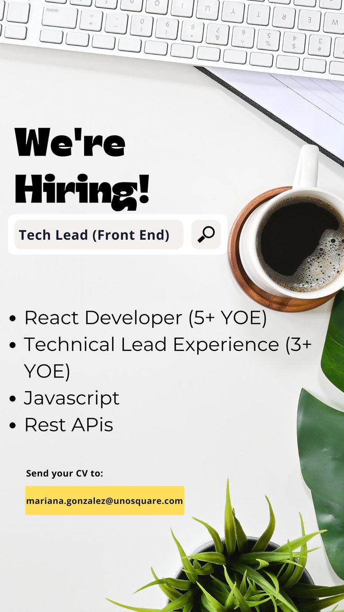 Recru2therescue's tweet photo. @unosquare is hiring!!  #wearehiring
Check out our #openpositions of the week
#remote #Mexico #Colombia #Bolivia
Advanced english required
100% payroll

Careers: https://t.co/dGdr7R41WD

@LosCazaVacantes
@cazachambas_mx
@EmpleosTI
#qaautomation #uiuxdesign #reactjs https://t.co/gc7aTXNkRp
