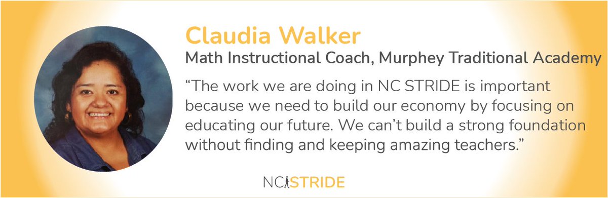 BESTNCorg's tweet photo. The NC STRIDE Planning Team is a diverse group of stakeholders from across the state dedicated to the cultivation of an intentional, strategic teacher recruitment pipeline. Learn more about why they think NC STRIDE's work is so important! #NCEd #ForwardStride @NCWalkTalksMath https://t.co/pnWthhTRUW