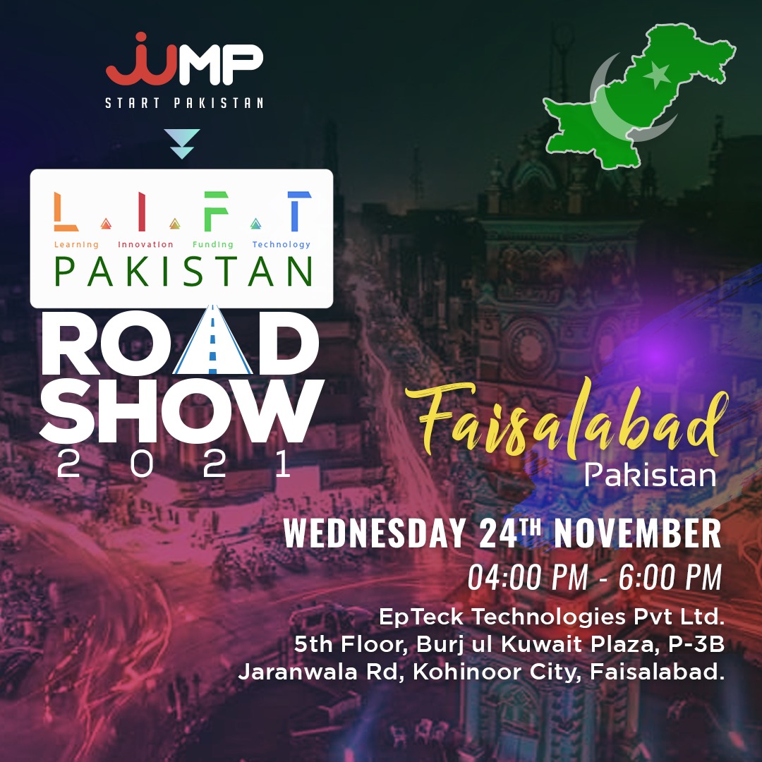 _galacticwitch's tweet photo. JumpStart Pakistan is on its way to completing its Road Shows Journey. 
So #Faisalabad #Pakistan get ready for it. Be a part of the @LiftPakistan Road Show and find a vision for your #business!

#Attendee Registration:
https://t.co/XCetTOWewl
#Startup #Registration #Entrepreneur https://t.co/bR1lMJorvE