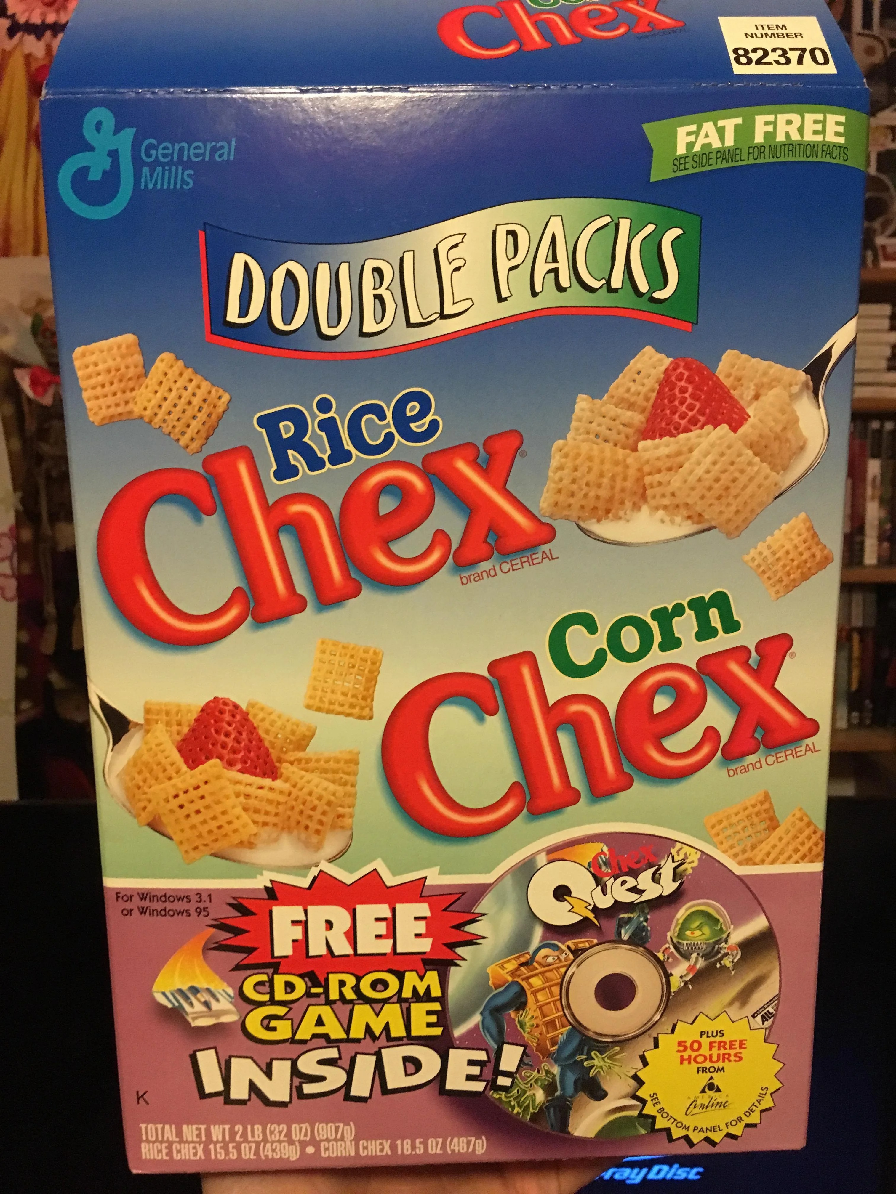 Some cereal. Chex Quest. Chex Quest 1996. Back of Cereal Box. Cereal Box Puzzles.