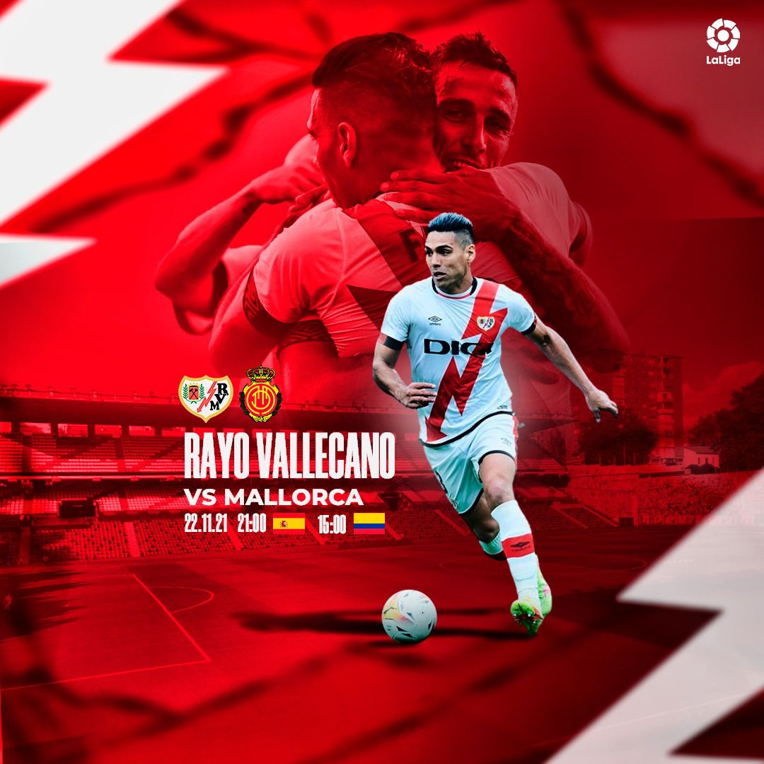 FALCAO's tweet photo. Día de fútbol.  Vamos ante @RCD_Mallorca #RayoRCDMallorca #VamosRayo ⚡️ https://t.co/H0pOI6TwnL