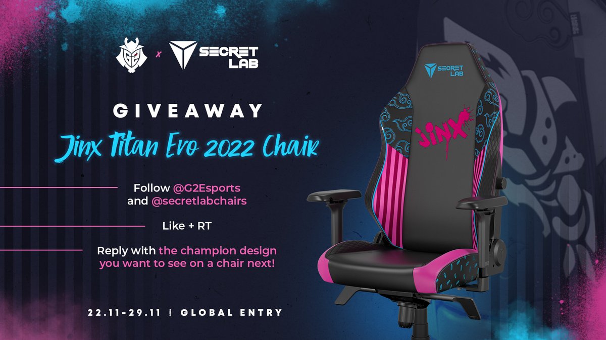 G2esports's tweet image. WAIT FOR #Arcane SEASON 2 IN STYLE 🔥

- Follow us and @secretlabchairs 
- Like + RT
- Let us know which other chair design you&apos;d like to see!