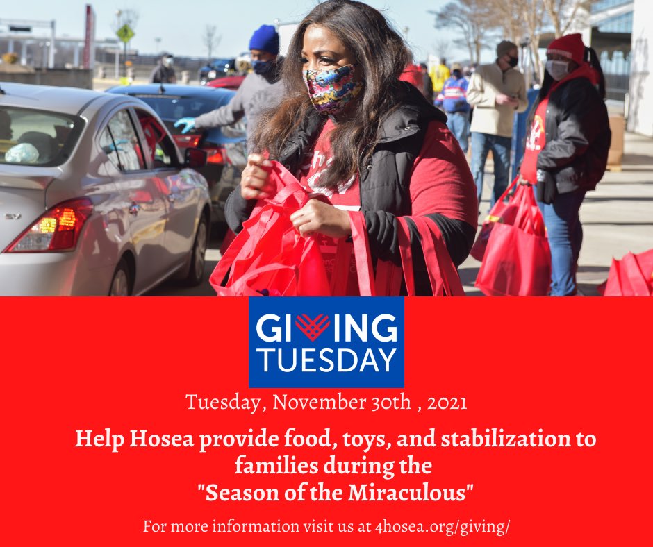'Support Hosea Helps by selecting on Giving Tuesday, November 30th, 2021. If you would like to help us fundraise during the Season of the Miraculous, please use 4hosea.networkforgood.com/projects/14334…. #GAgives #GivingTuesday #HFTHGT. #HoseaHelps